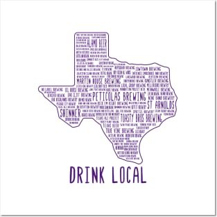 Drink Local Texas Craft Beer Posters and Art